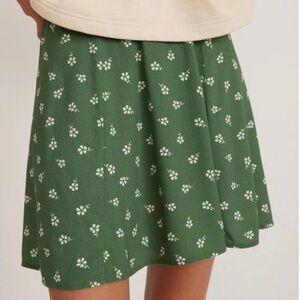 Marine Layer Bonnie Mini Skirt in Green Modern Ditsy NEW SIZE 8